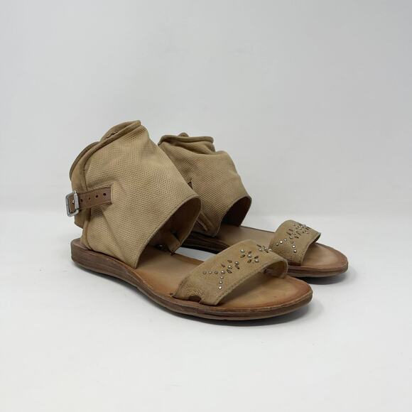 Miz Mooz Forge Leather Studded Gladiator Sandal Womens EU 40/US 9-9.5 Sand Boho - Picture 1 of 8